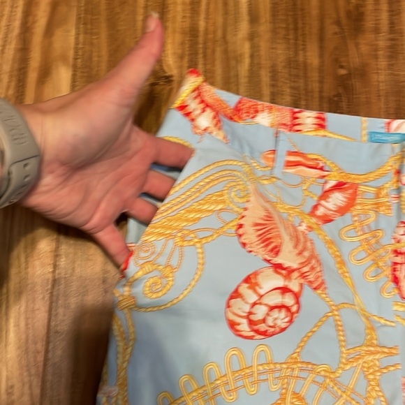 J Mclauglin womens shorts 10 medium Bermuda nautical shells twill stretch 9” - Picture 2 of 9